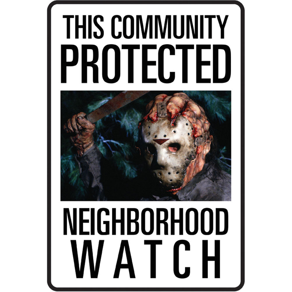 Friday The 13th Protected By Jason Tin Concert Sign