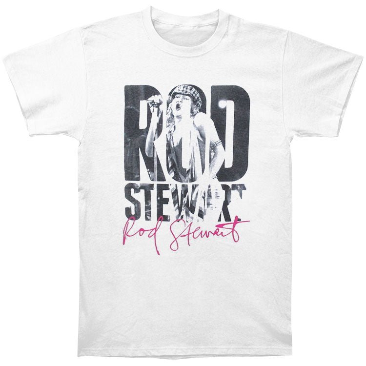 Rod Stewart Photo In Letters T-shirt Front