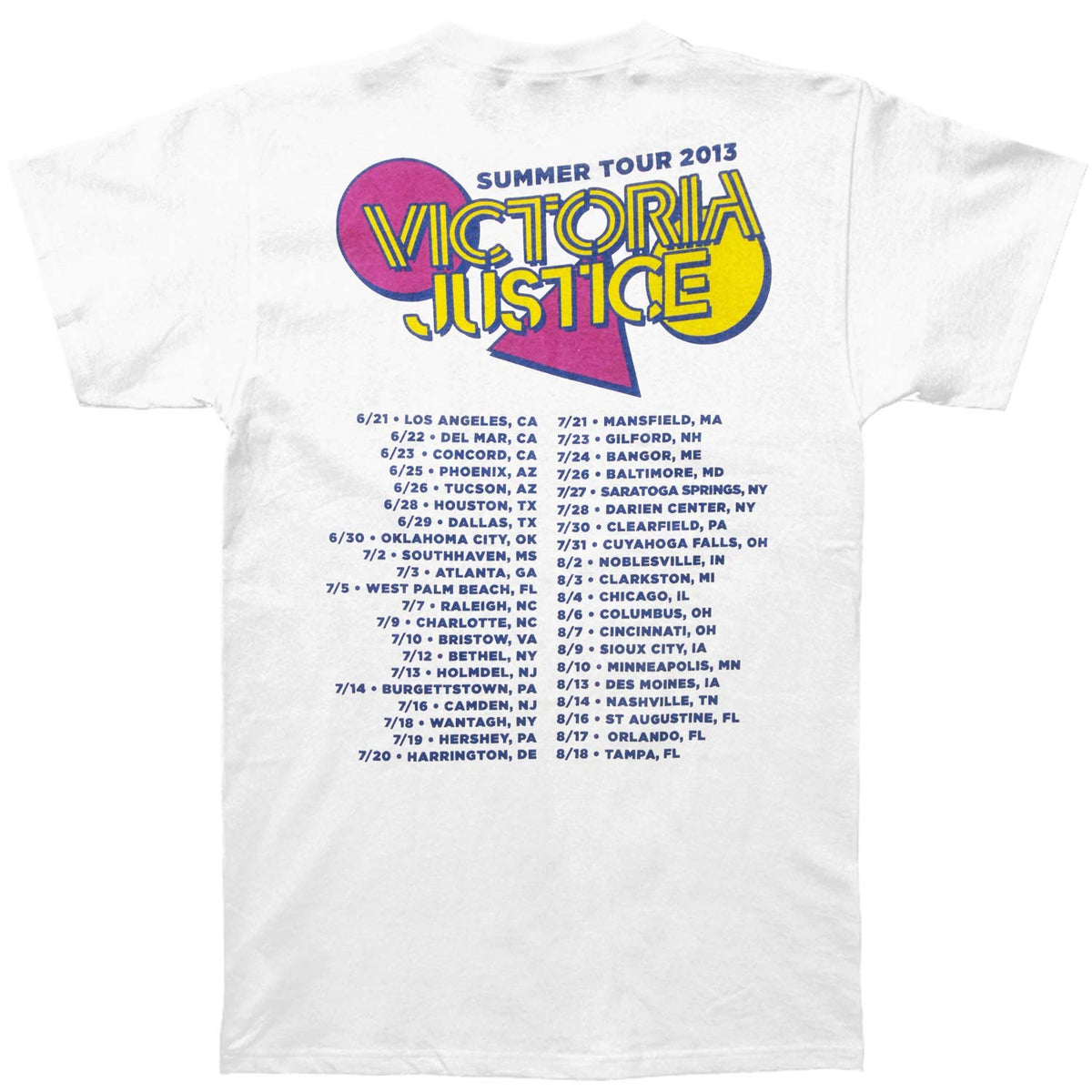 Victoria Justice 80's 2013 Tour Slim Fit T-shirt Back