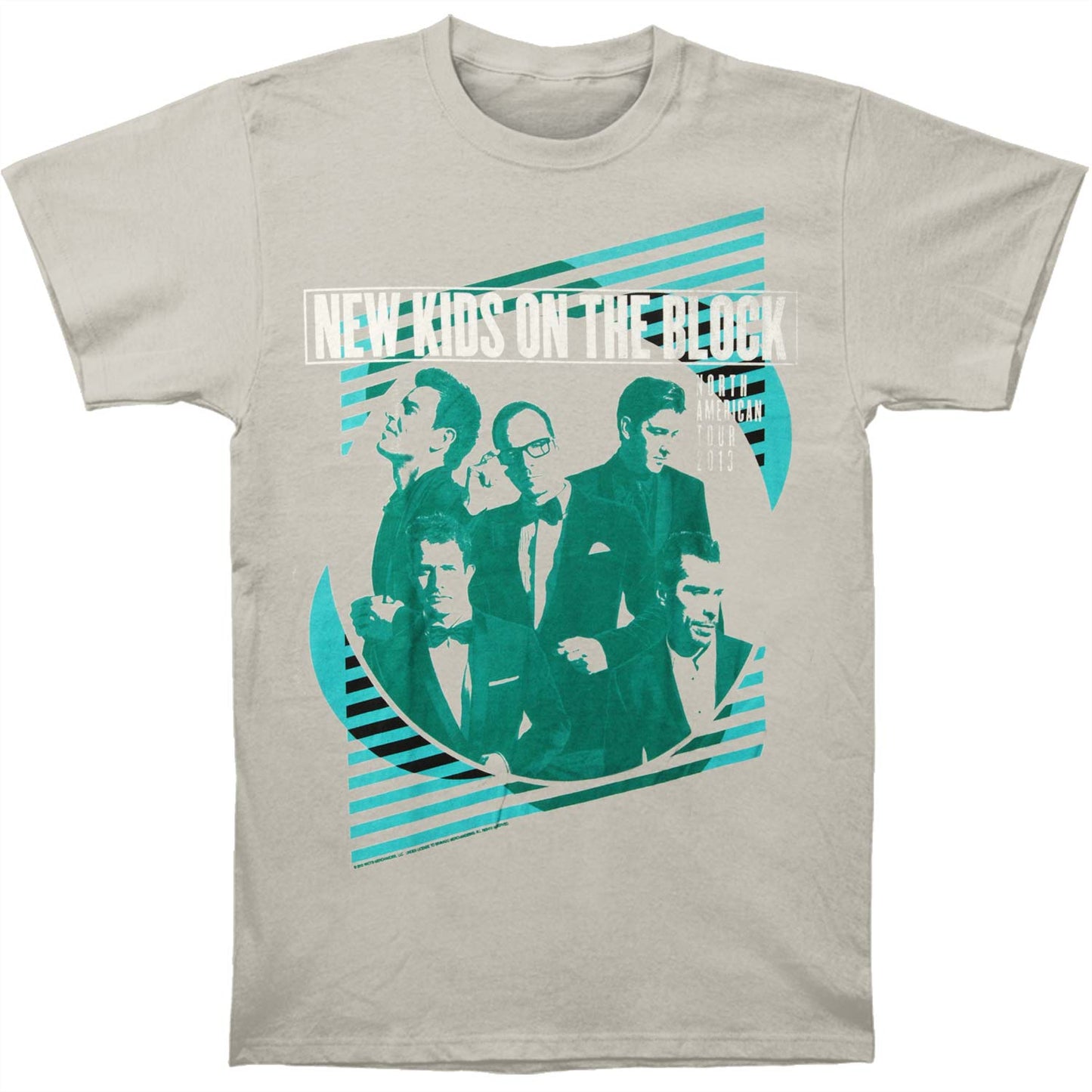 New Kids On The Block Green Lines Slim Fit T-shirt Front