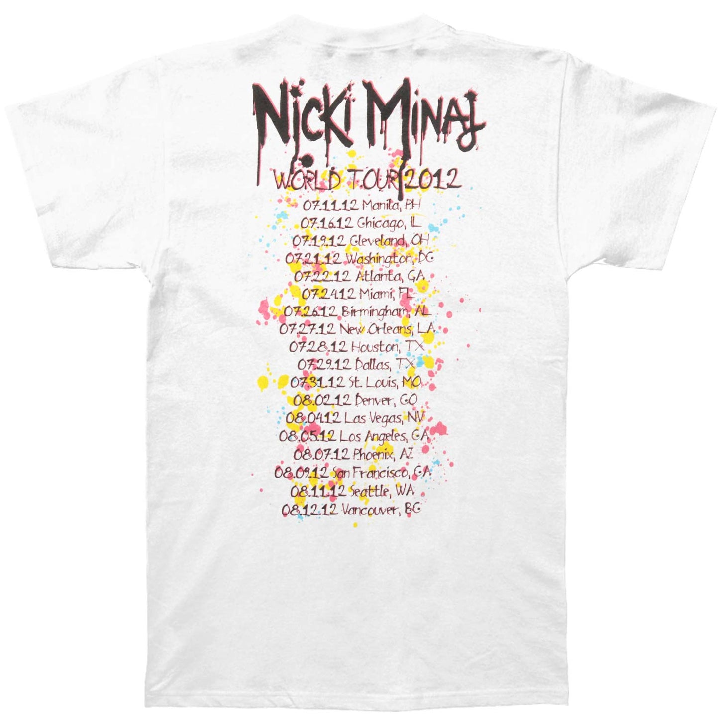 Nicki Minaj Drip 2012 Tour Slim Fit T-shirt Back