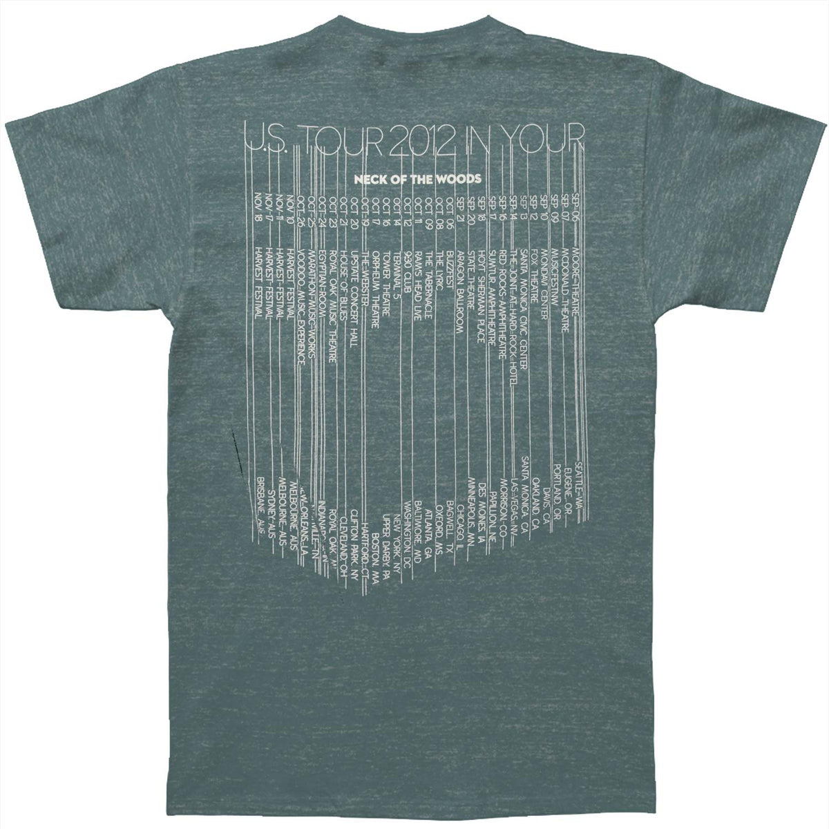 Silversun Pickups Neck Of The Woods 2012 Tour Super Soft Tee Slim Fit T-shirt Back