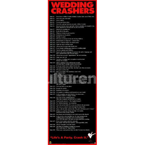 Wedding Crashers Rules Slim Print Poster Front