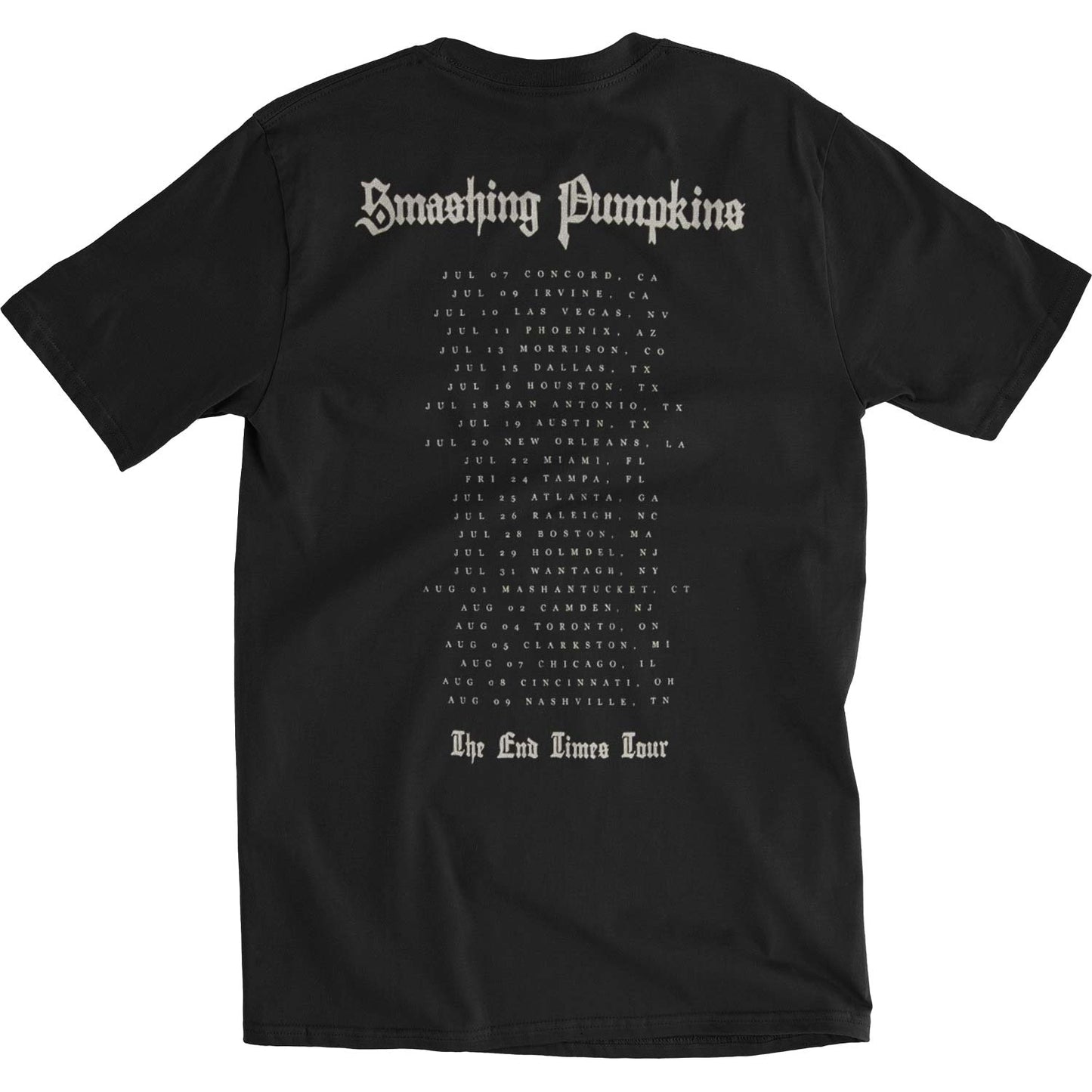 Smashing Pumpkins Original 2015 The End Times Tour Slim Fit T-shirt Back