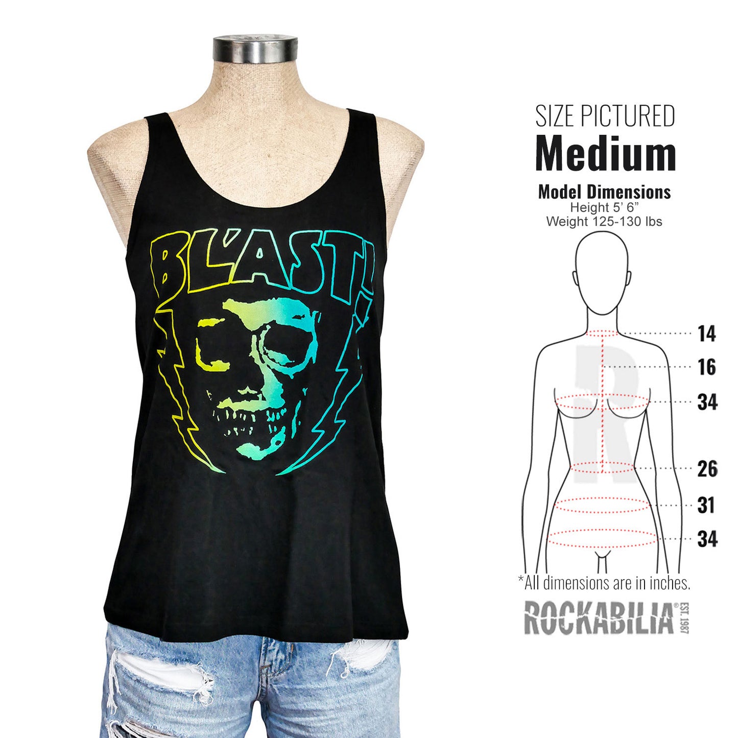 Bl'ast! Gradient Skull Womens Tank Alt 3