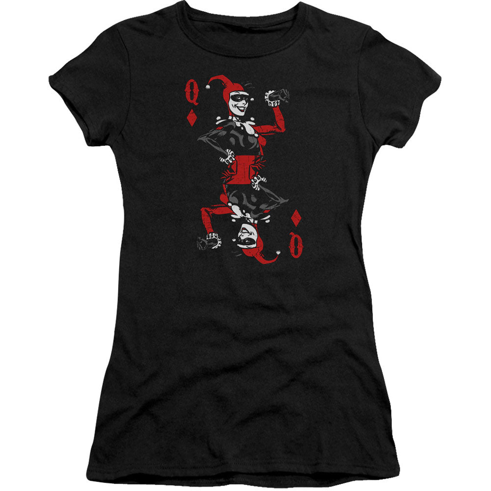 Batman Quinn Of Diamonds Cap Sleeve Junior Top Front