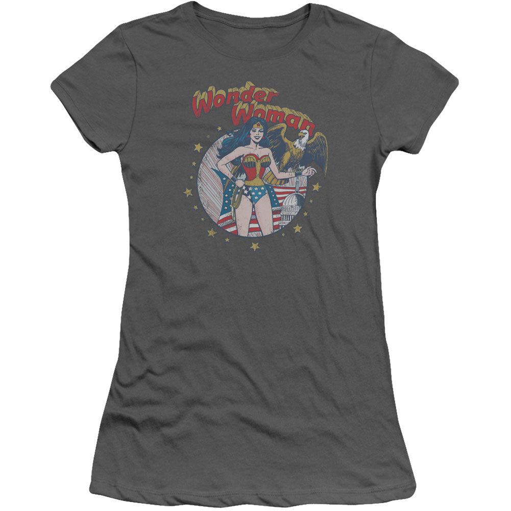 Justice League Of America At Your Service Cap Sleeve Junior Top Front