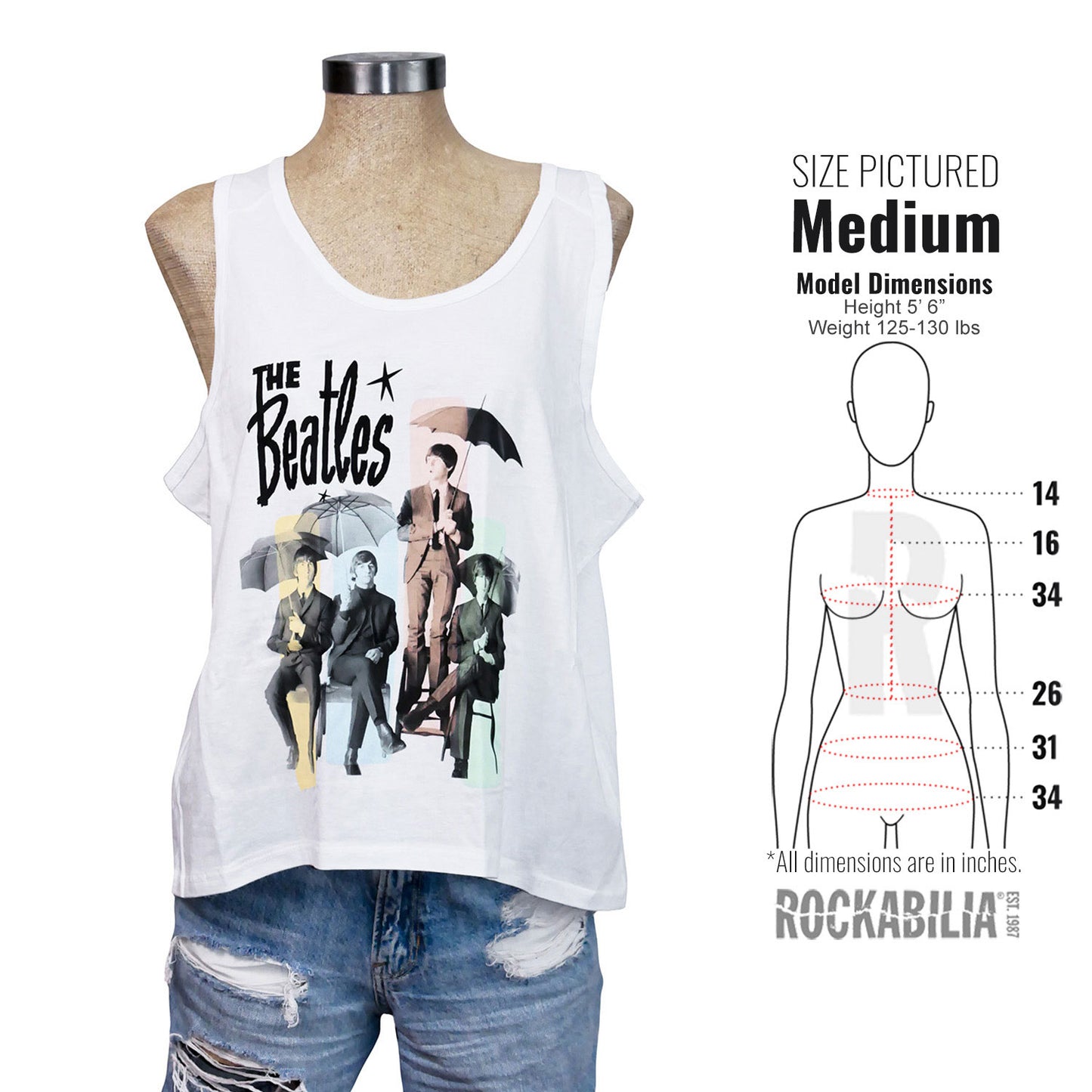 Beatles Umbrella Womens Tank Alt 3