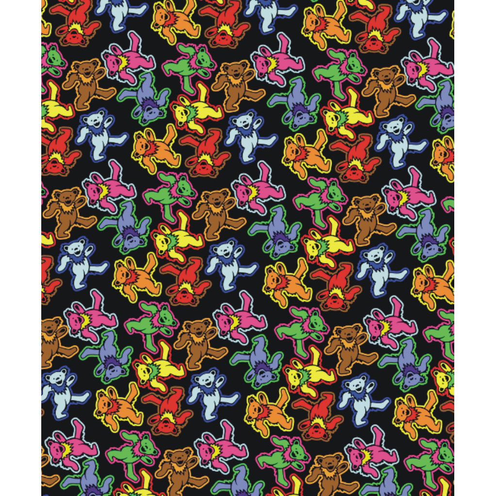 Grateful Dead Dancing Bears Jumble Fleece Blanket Front