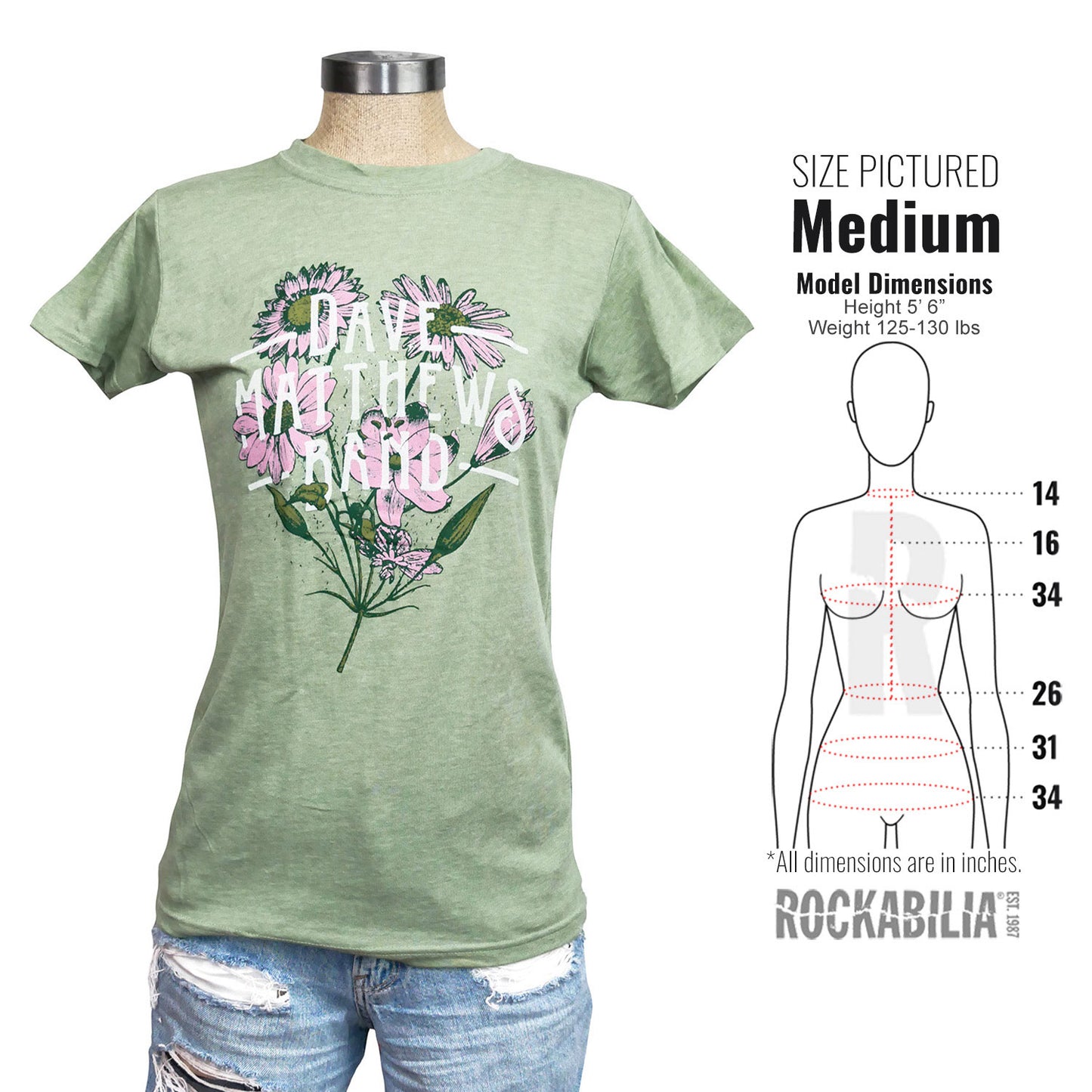 Dave Matthews Band Flowers Tee-Ladies Soft Ladies Tee Junior Top Alt 3