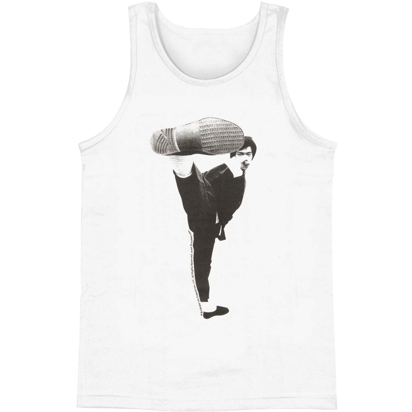 Bruce Lee Kick! Mens Tank Front