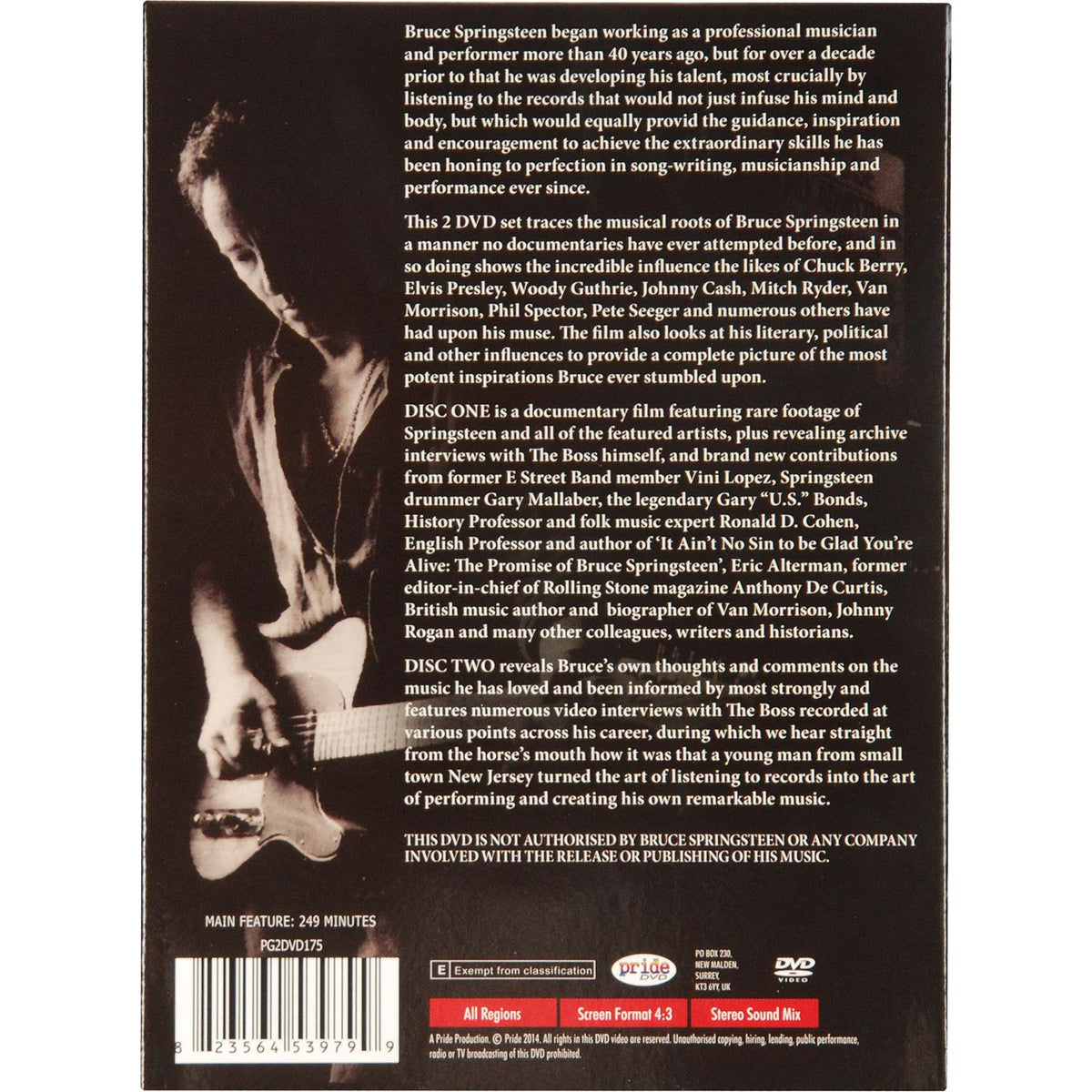 Bruce Springsteen Down The Tracks DVD Back