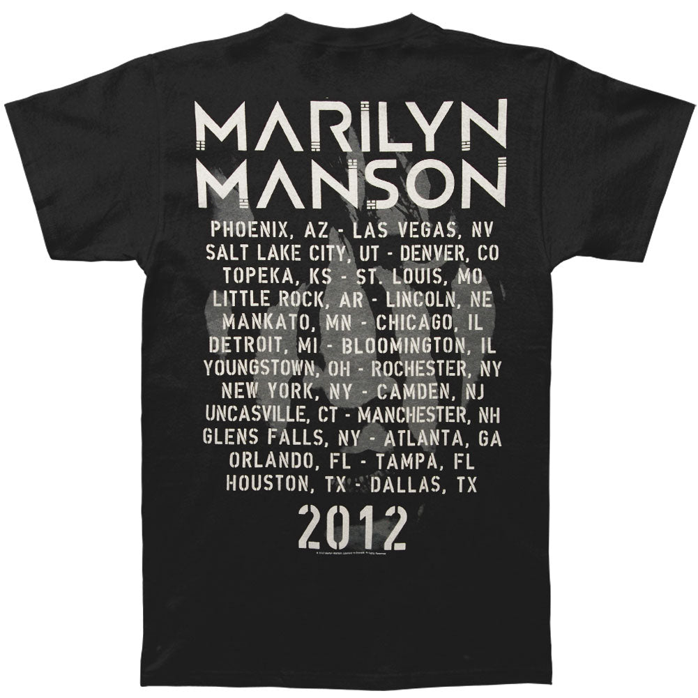 Marilyn Manson Striped Face 2012 Tour T-shirt Back