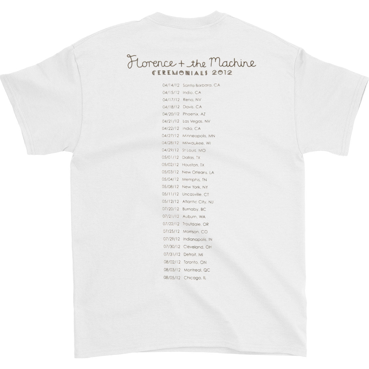 Ceremonials 2012 Tour T-shirt