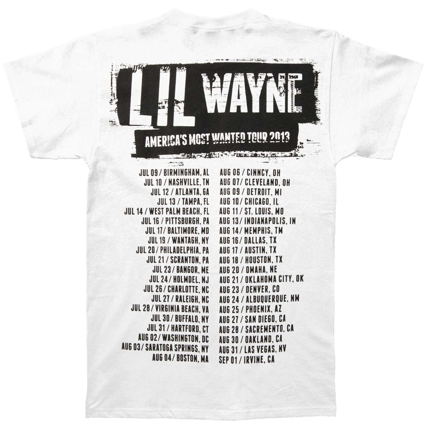 Lil Wayne Photocopy 2013 Tour Slim Fit T-shirt Back