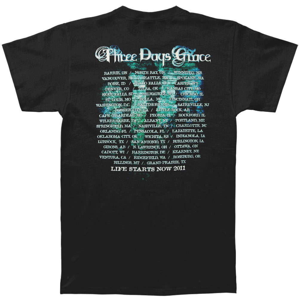 Three Days Grace Life Starts Now 2001 North America Tour T-shirt