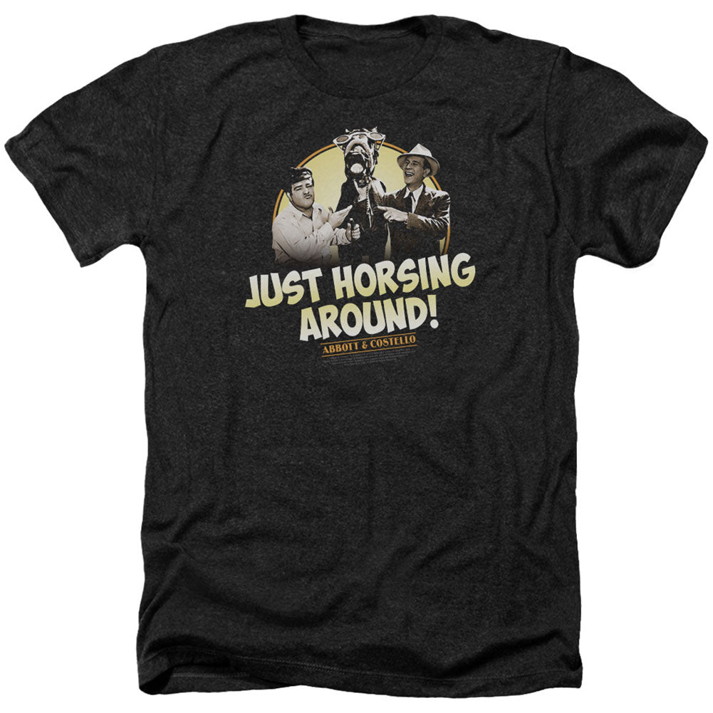 Abbott & Costello Abbott & Costello Horsing Around Adult Heather 40% Poly T-shirt