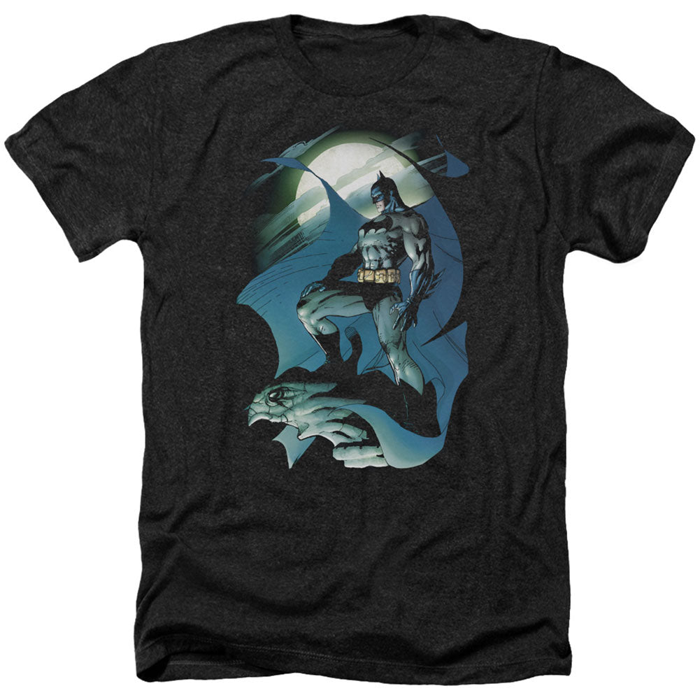 Batman Glow Of The Moon Adult Heather 40% Poly T-shirt