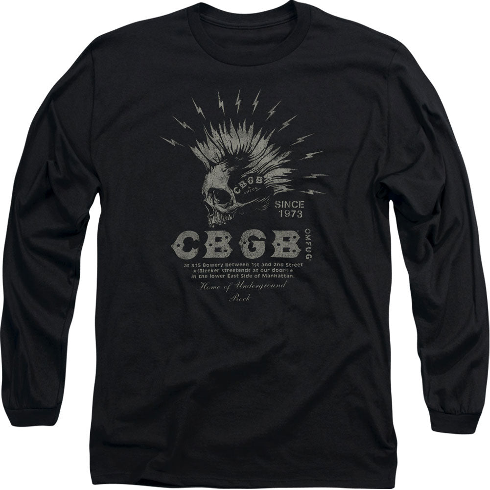 CBGB Electric Skull Long Sleeve Front