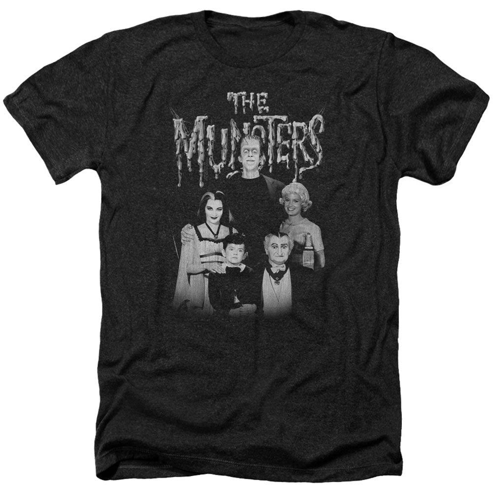 Munsters Family Portrait Adult Heather 40% Poly T-shirt