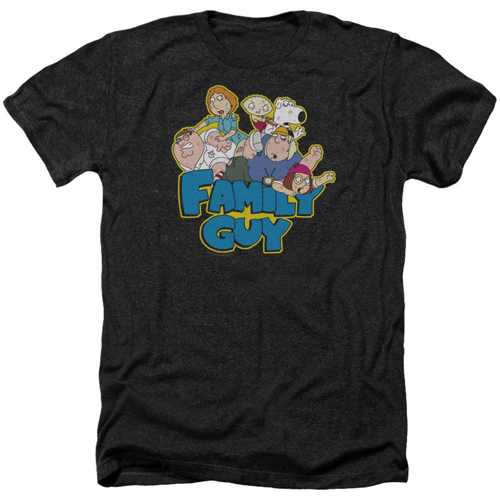 Family Guy Family Fight Adult Heather 40% Poly T-shirt