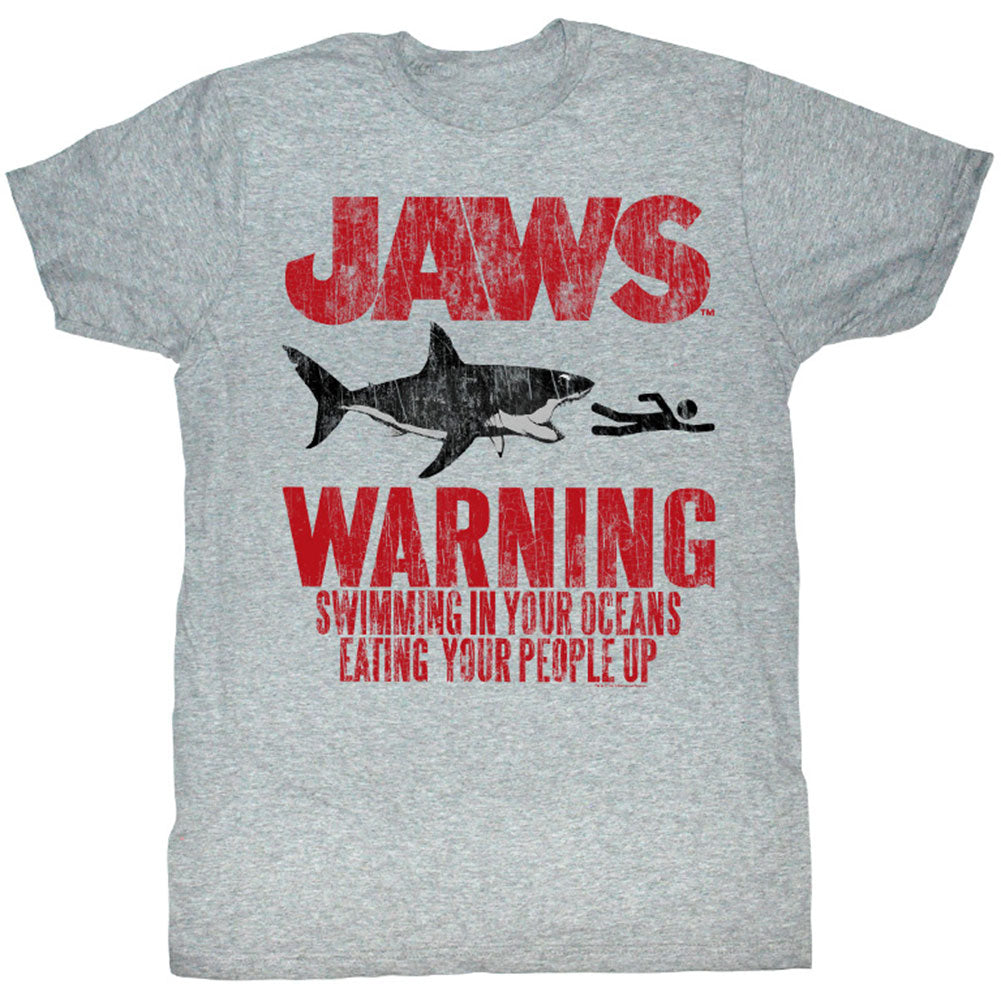 Jaws Warning Slim Fit T-shirt Front