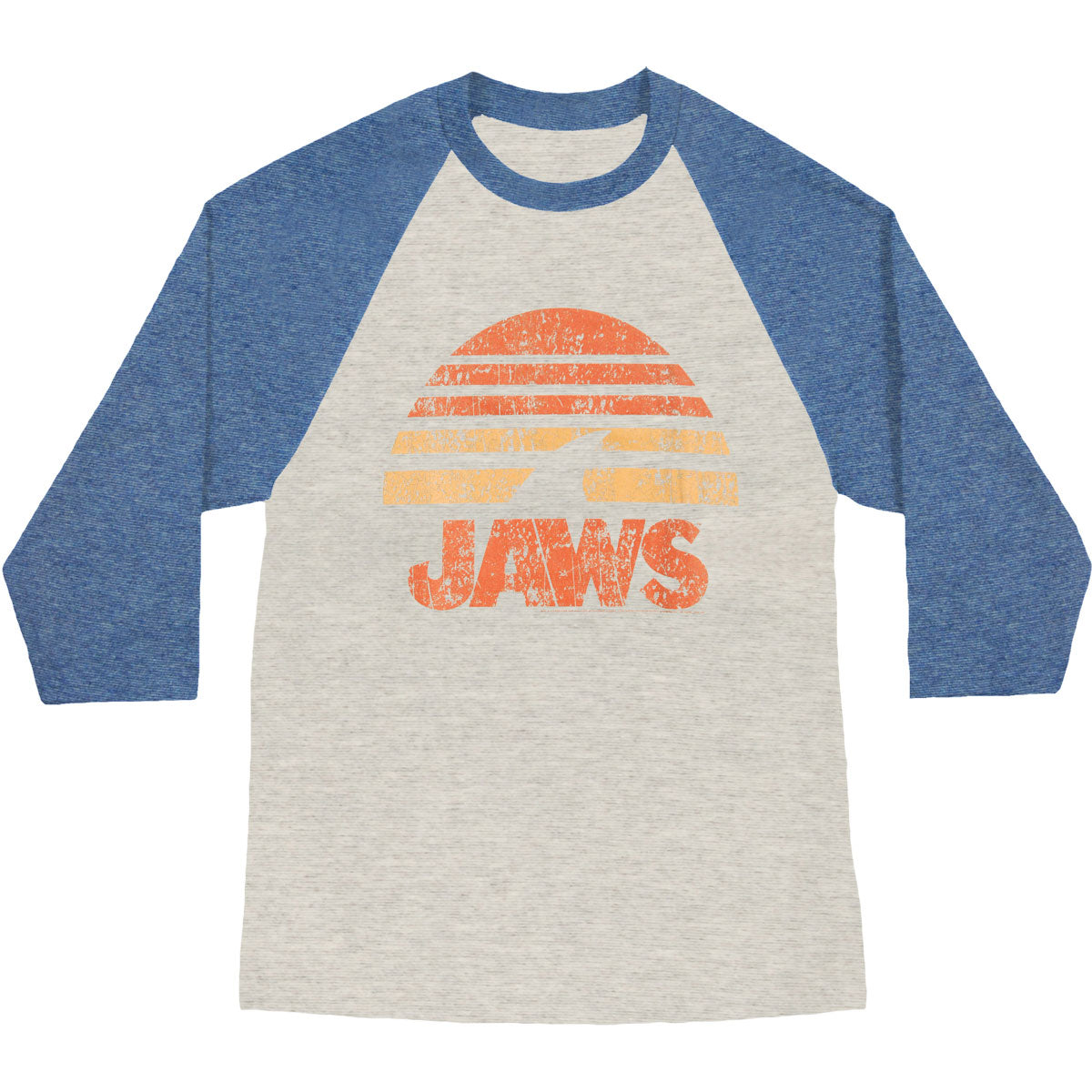 Jaws Shark Sun Baseball Jersey Front