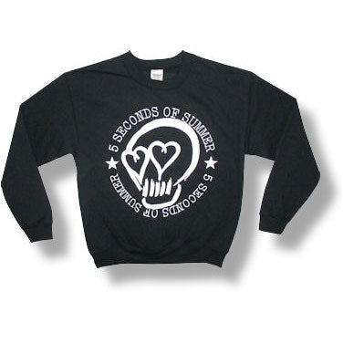 5 Seconds Of Summer B&W Girls Jr Sweatshirt Front