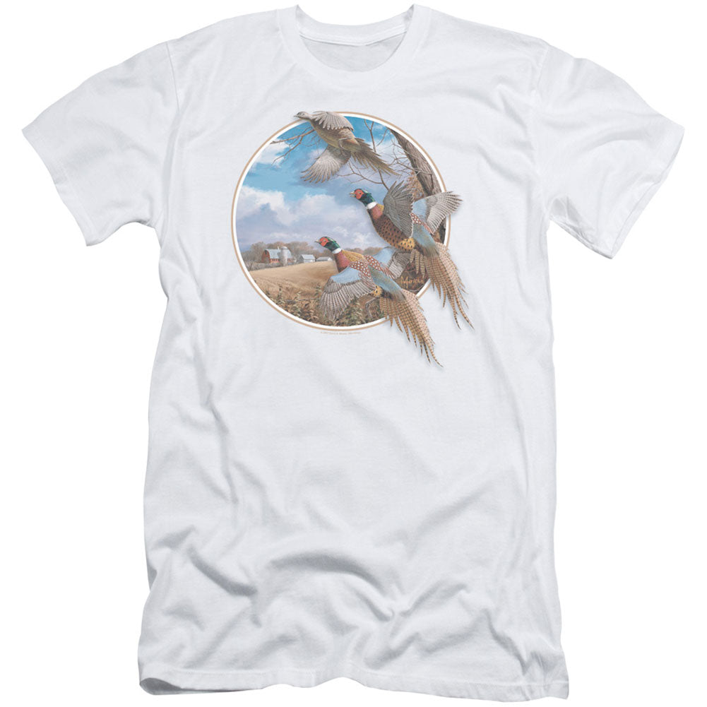 Wildlife October Memories Pheasants Adult Slim Fit Slim Fit T-shirt Front