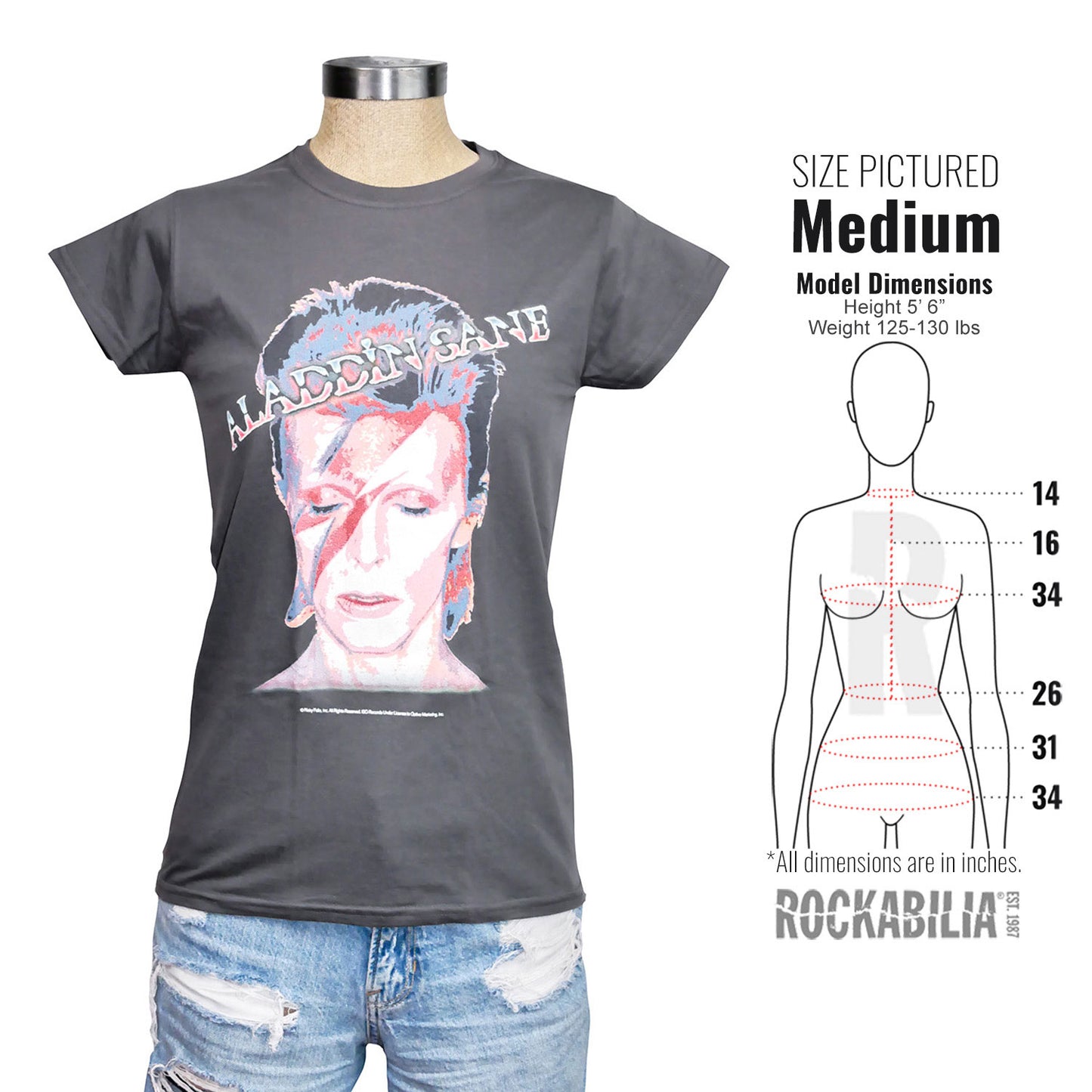 David Bowie Aladdin Sane Junior Top Alt 3