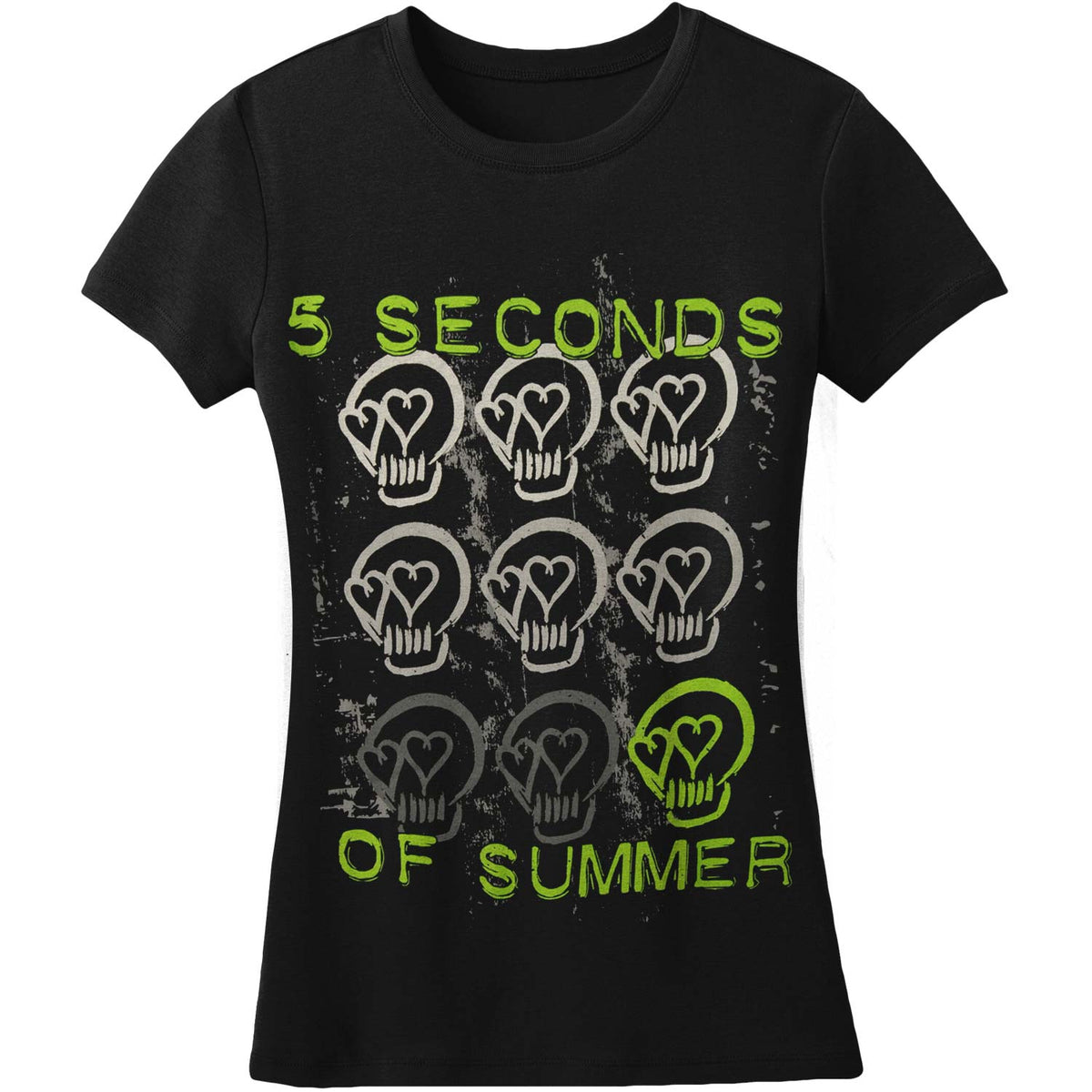 5 Seconds Of Summer Skulls Junior Top Front