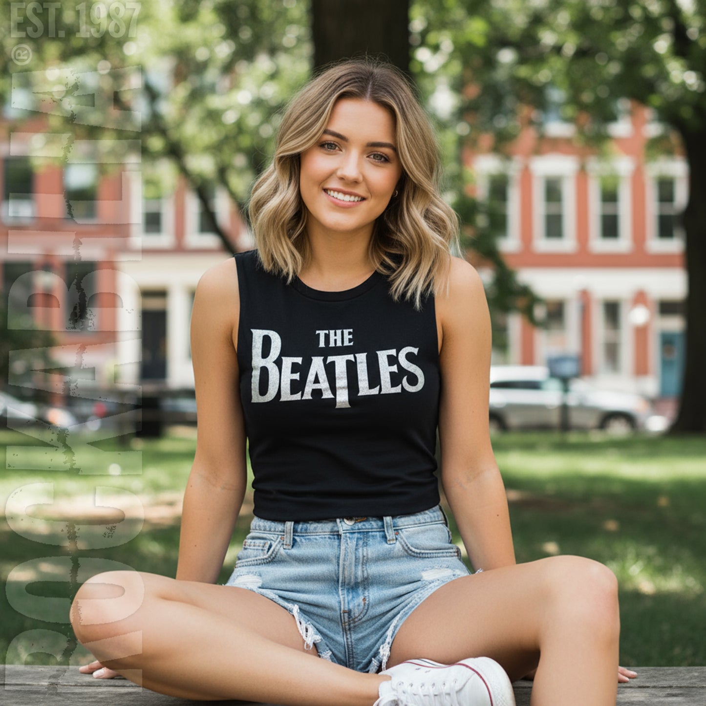 Beatles Distressed Logo Soft Junior Top Alt 2