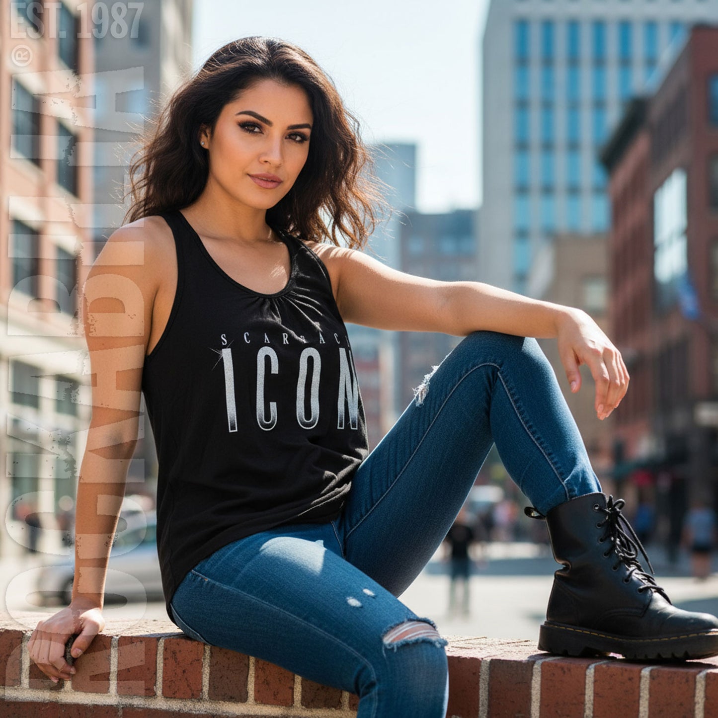 Scarface (Rapper) Icon Logo Juniors Womens Tank Alt 2