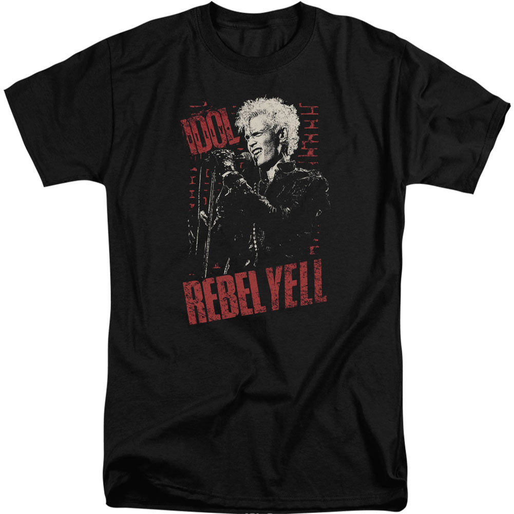 Billy Idol Brick Wall Adult T-shirt Tall Front