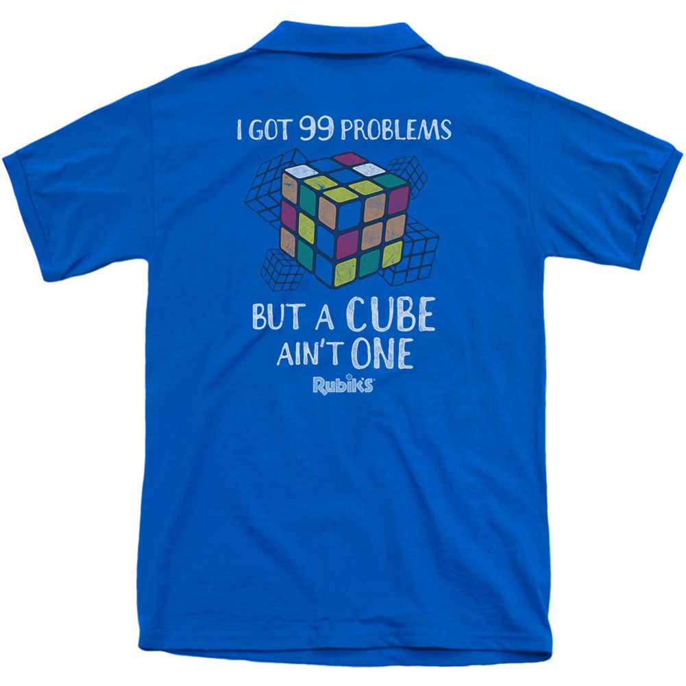 Rubik's Cube 99 Problems (Back Print) Polo Shirt Back