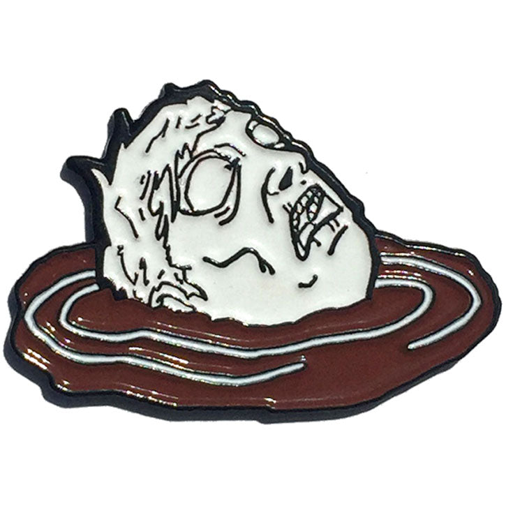 Shark Attack Blood In The Water Pewter Pin Badge Front