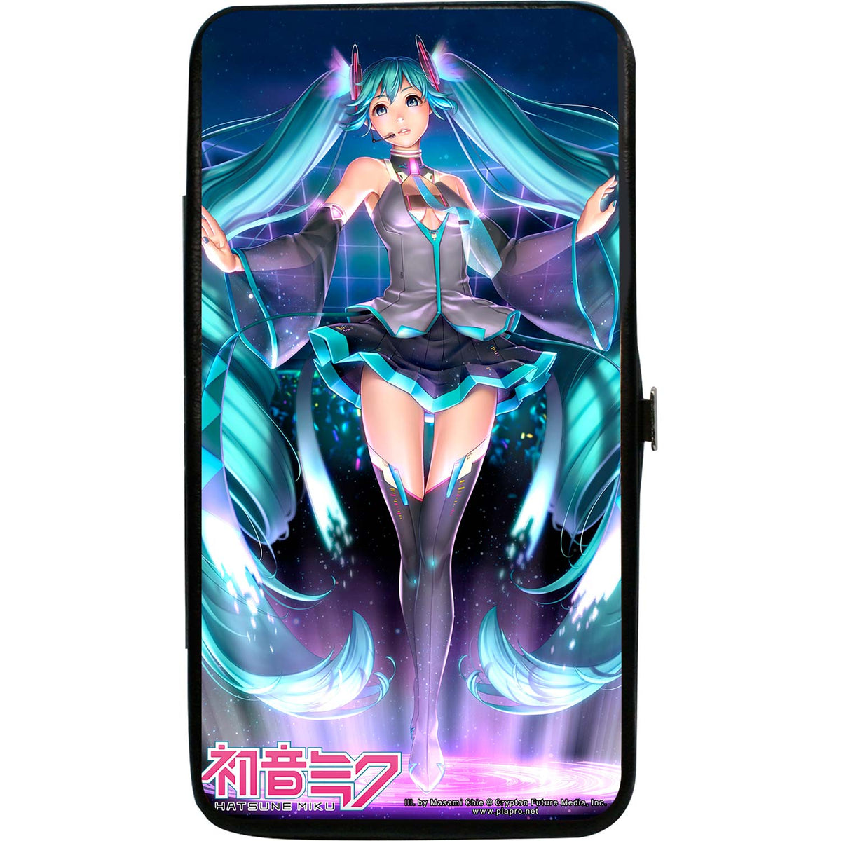 Hatsune Miku Elevated Pose Blue Purple Fade/Pink Girls Wallet Back