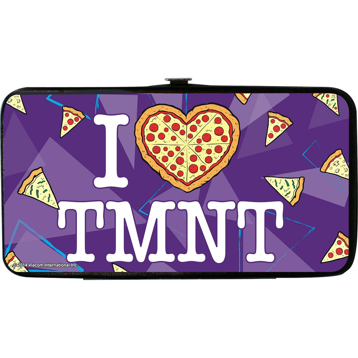 Classic Teenage Mutant Ninja Turtles Faces I "Pizza Heart" Purple Triangle Girls Wallet Back