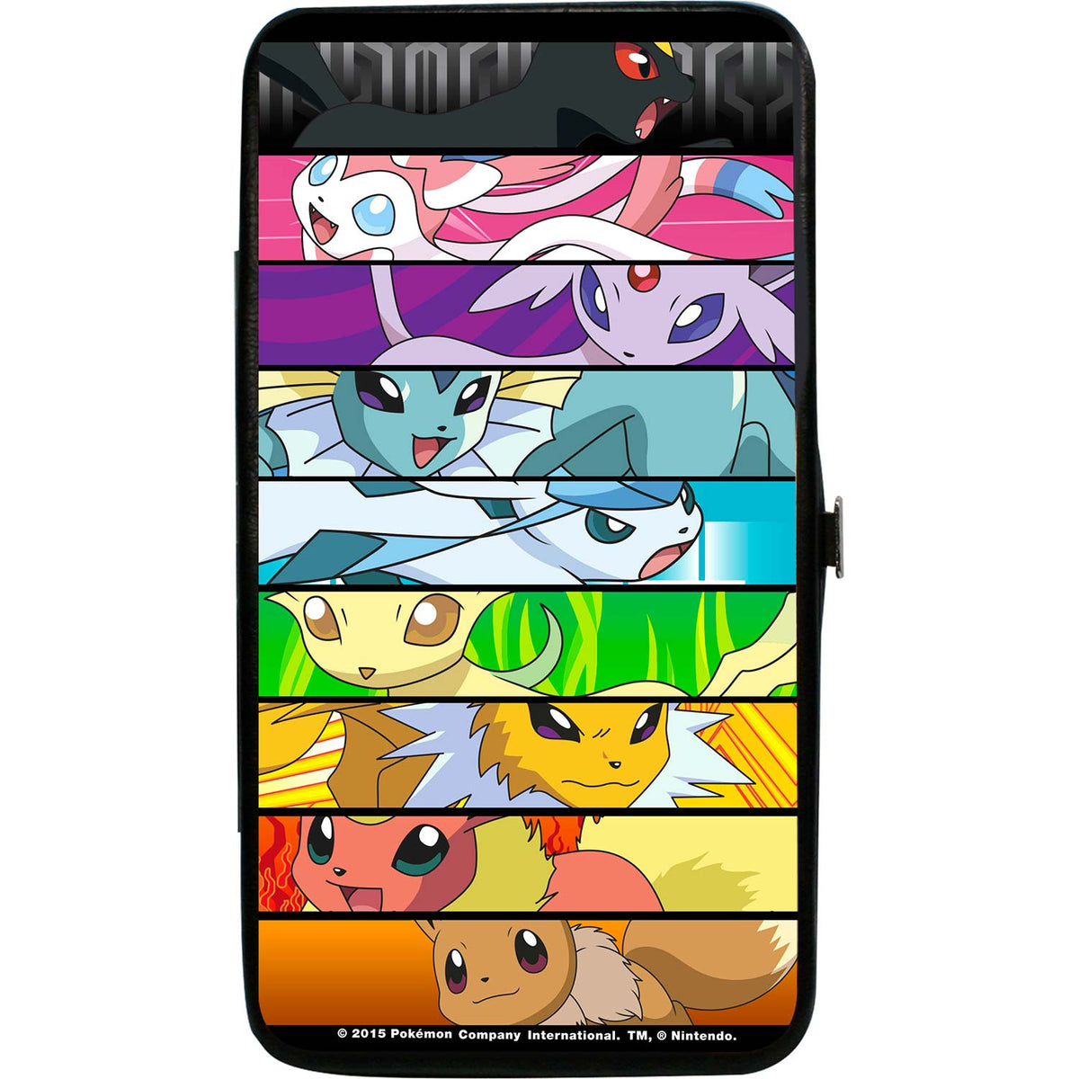 Pokemon Eevee Evolution Close Up Faces Striping Girls Wallet Back