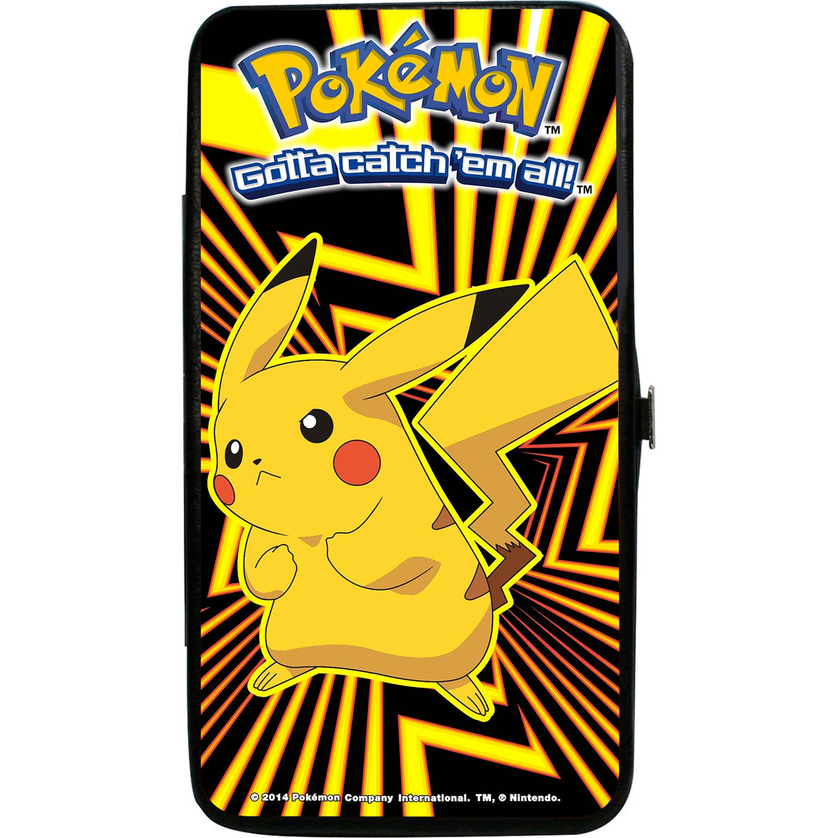 Pokemon Pok�mon Pikachu Pose/Rays Black/Yellows Girls Wallet Back
