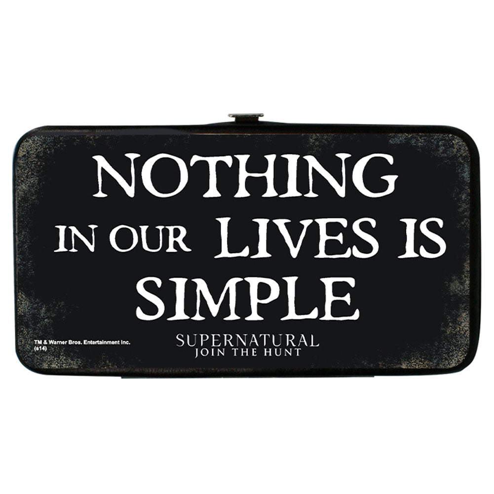 Dean, Sam & Castiel Group Nothing In Our Lives Is Simple Supernatural Girls Wallet Back