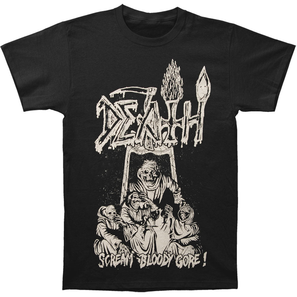 Death Scream Bloody Gore Line Art (Black) T-shirt Front