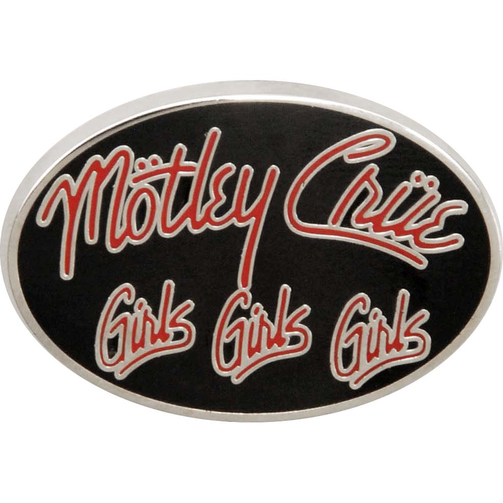 Motley Crue Girls Girls Girls Logo Pewter Pin Badge Front