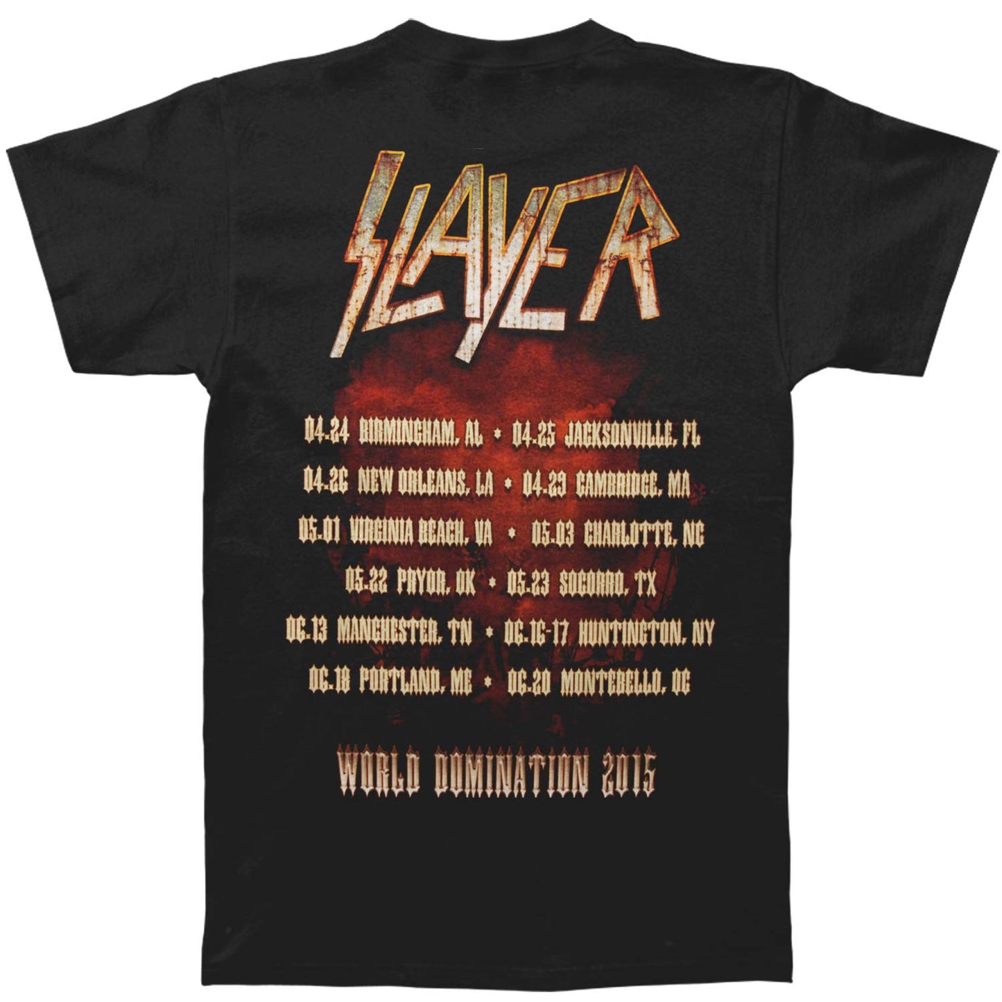 Slayer Torch 2015 Tour T-shirt Back