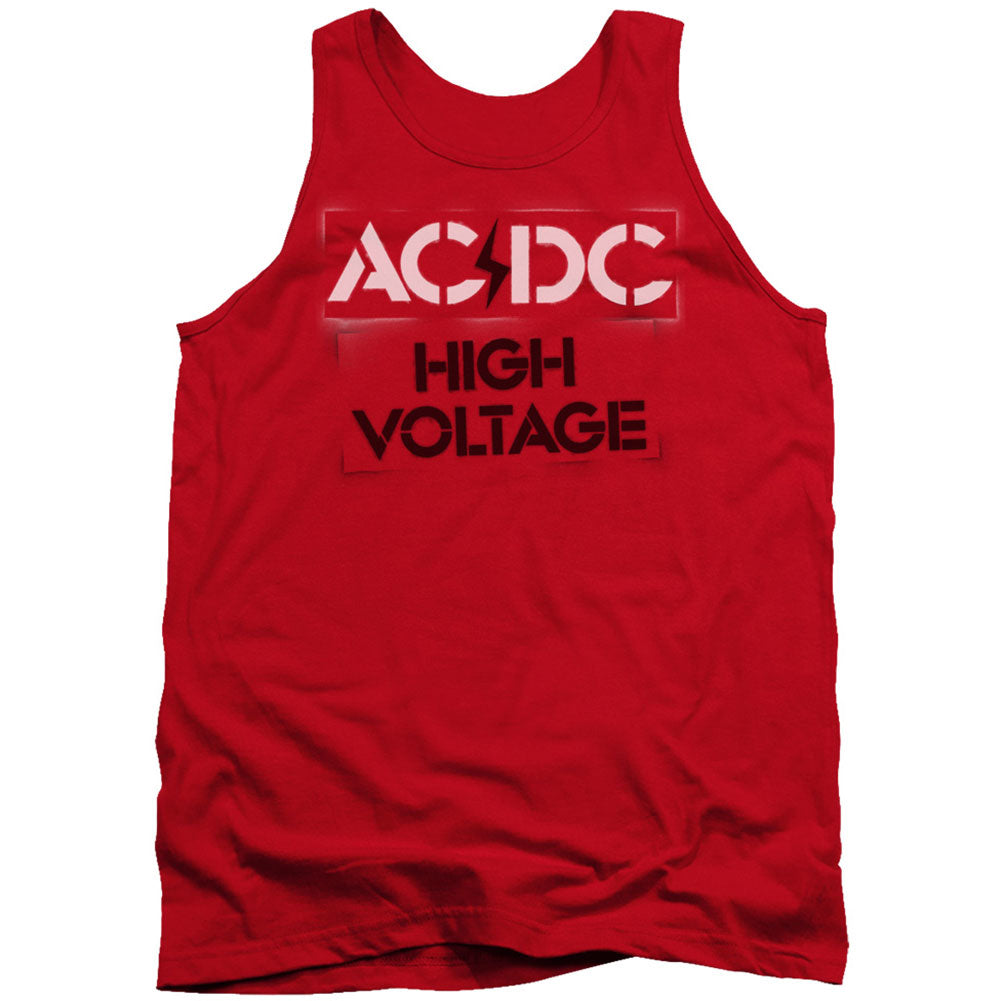 AC/DC High Voltage Stencil Mens Tank Front
