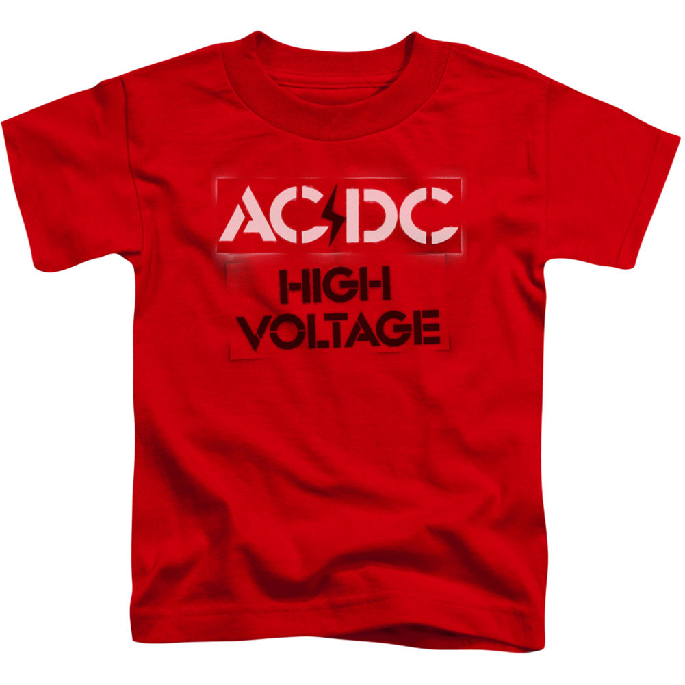 AC/DC High Voltage Stencil Toddler Childrens T-shirt Front