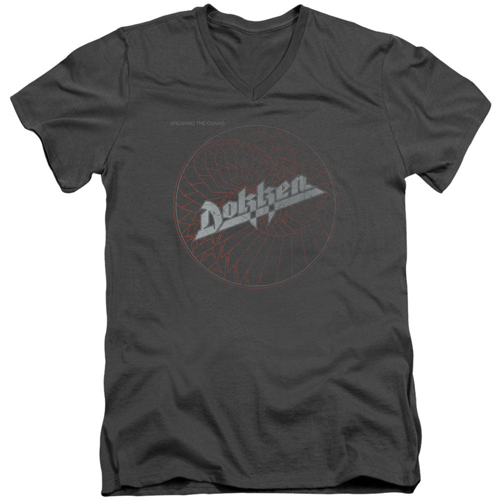 Dokken Breaking The Chains Adult V Neck Slim Fit T-shirt