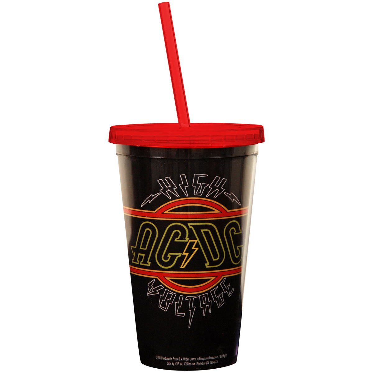 AC/DC High Voltage Straw Tumbler Back