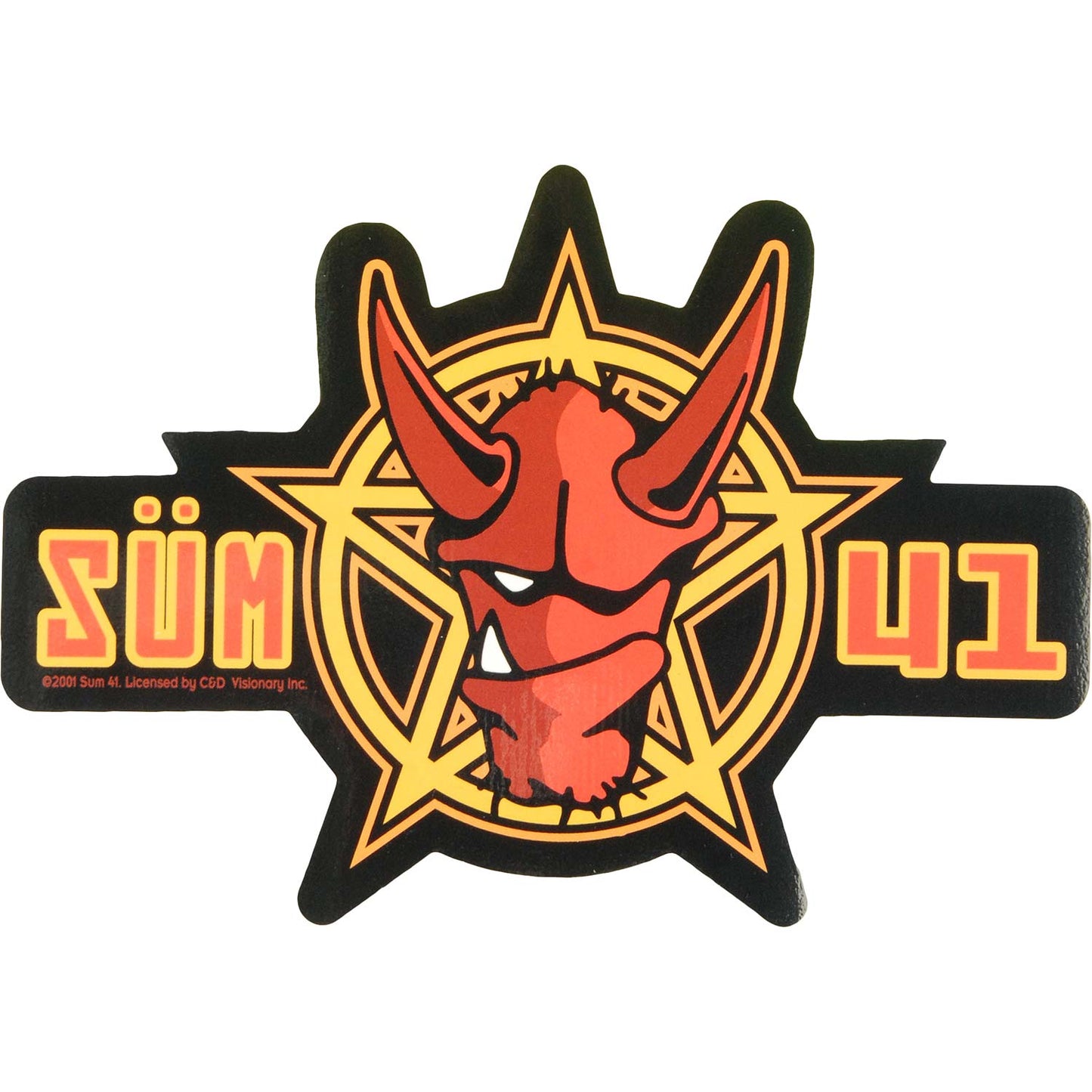 Sum 41 Devil Head In Pentagram (5.5" x 4") Sticker Front