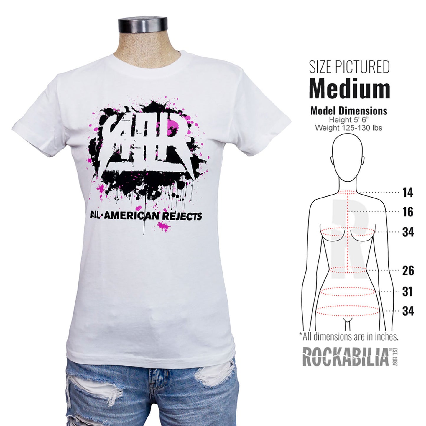 All - American Rejects Splatter 2012 Tour (Atlanta - Oklahoma City) Junior Top Alt 3